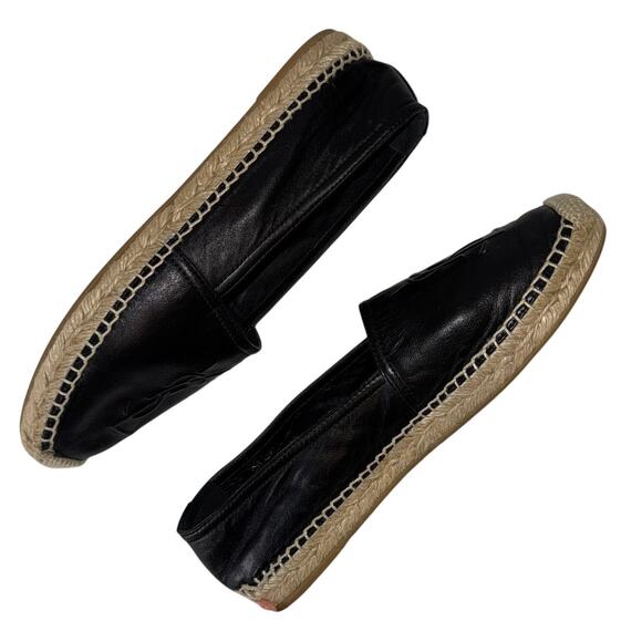 Yves Saint Laurent YSL Black Leather Logo Espadrilles Women’s 39.5 - Picture 9 of 12